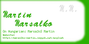 martin marsalko business card
